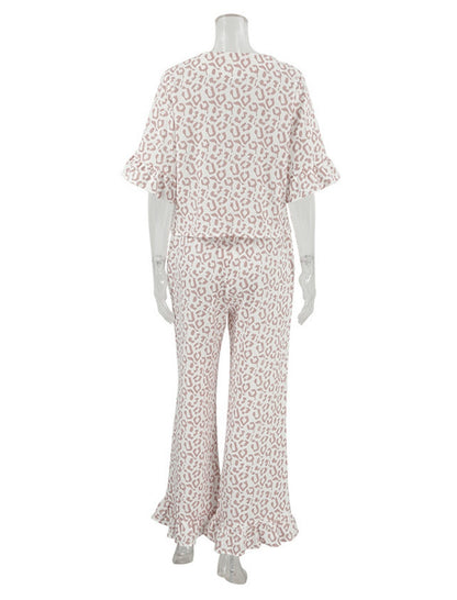 Leopard Print Tie-Front Lounge Set