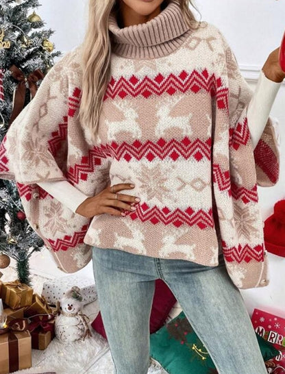 Reindeer Print Oversized Sweater