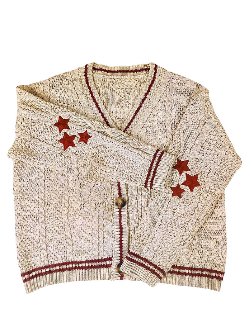 Star Cable Knit Cardigan