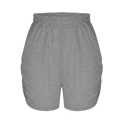 Casual High-Waisted Shorts with Side Ruching