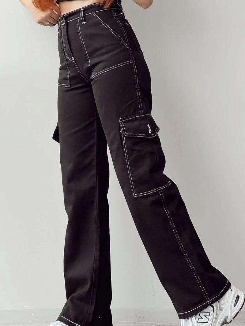 High-Waist Cargo Pants