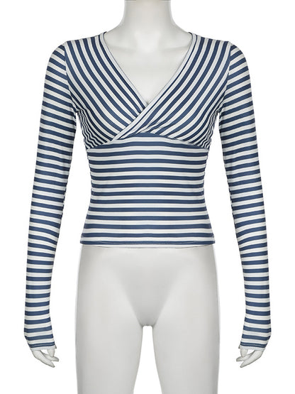 Striped V-Neck Top