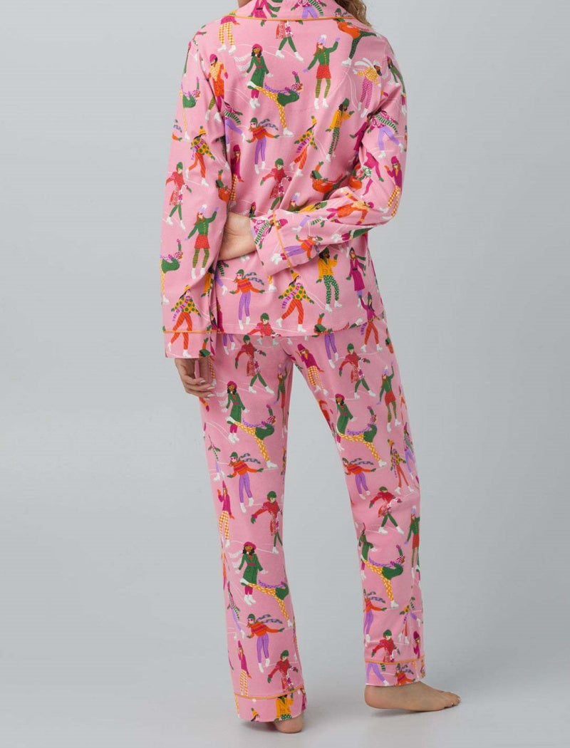 Buttoned Pajama Set with Playful Print