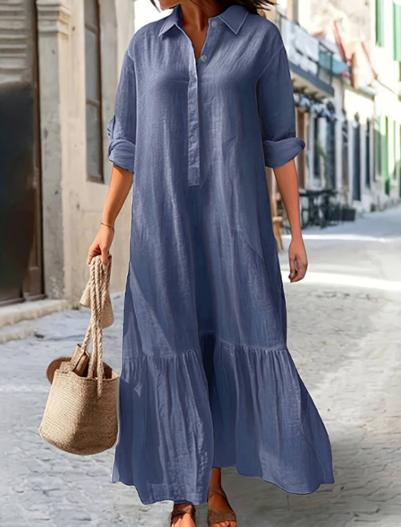 Button-Up Maxi Shirt Dress