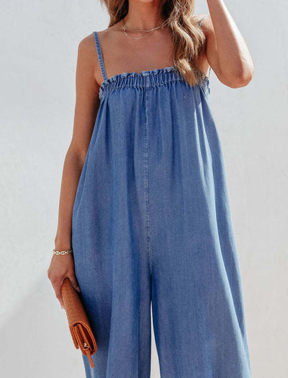 Sleeveless Wide-leg Cropped Jumpsuit