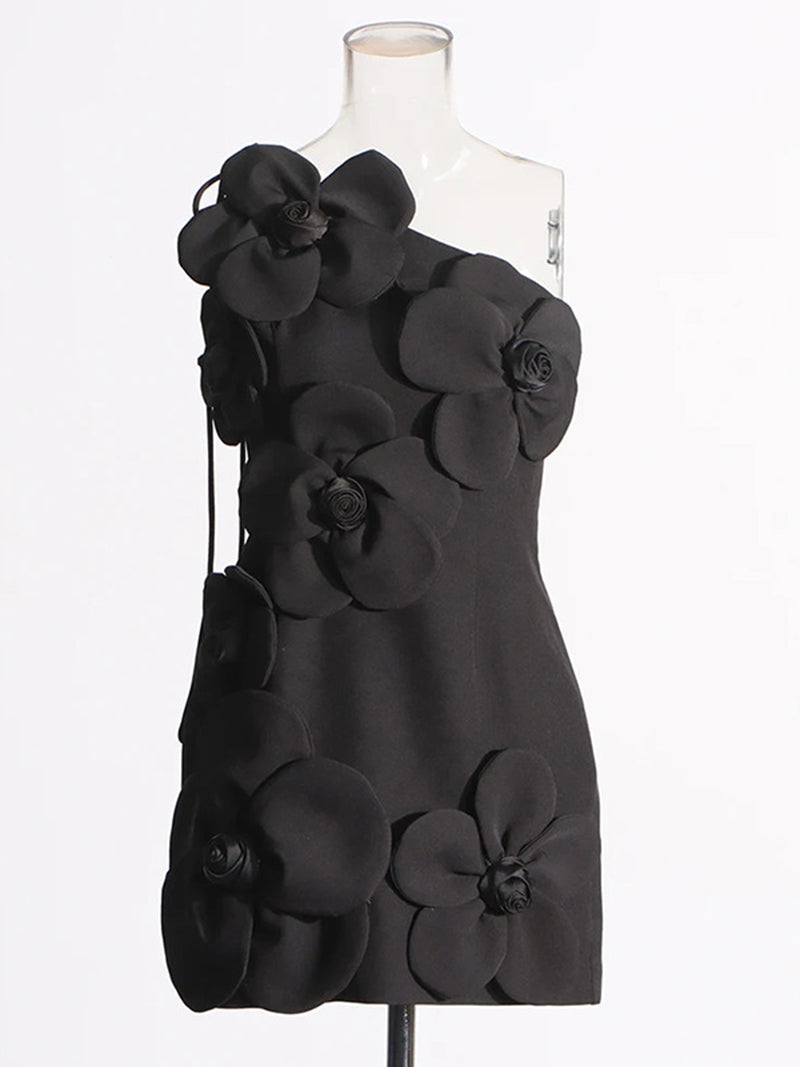 Strapless Rosette Mini Dress