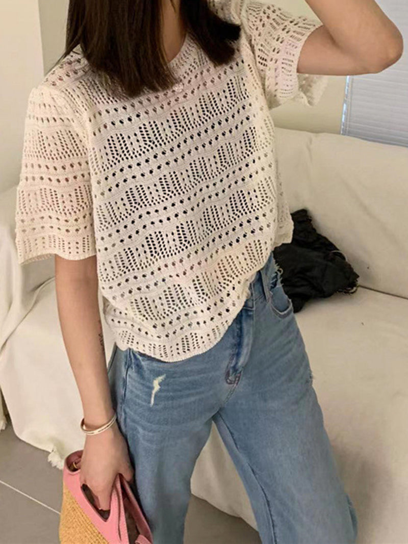 Crochet Short-Sleeve Top