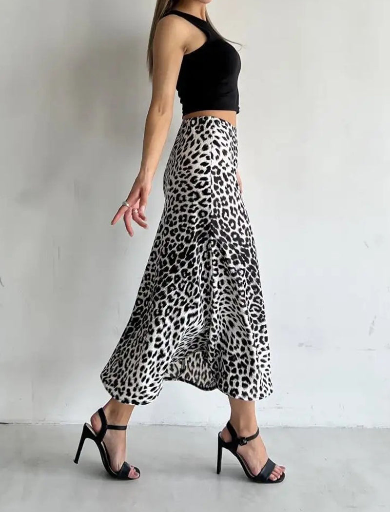 Leopard Print Maxi Skirt