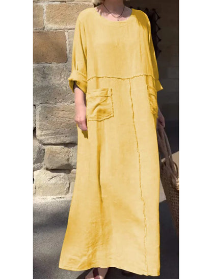 Oversized Pockets Maxi Dress