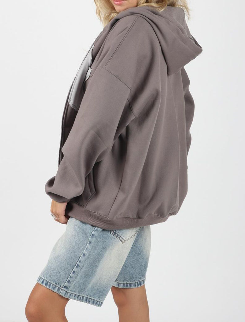 Zip-Up Hoodie with Star Applique