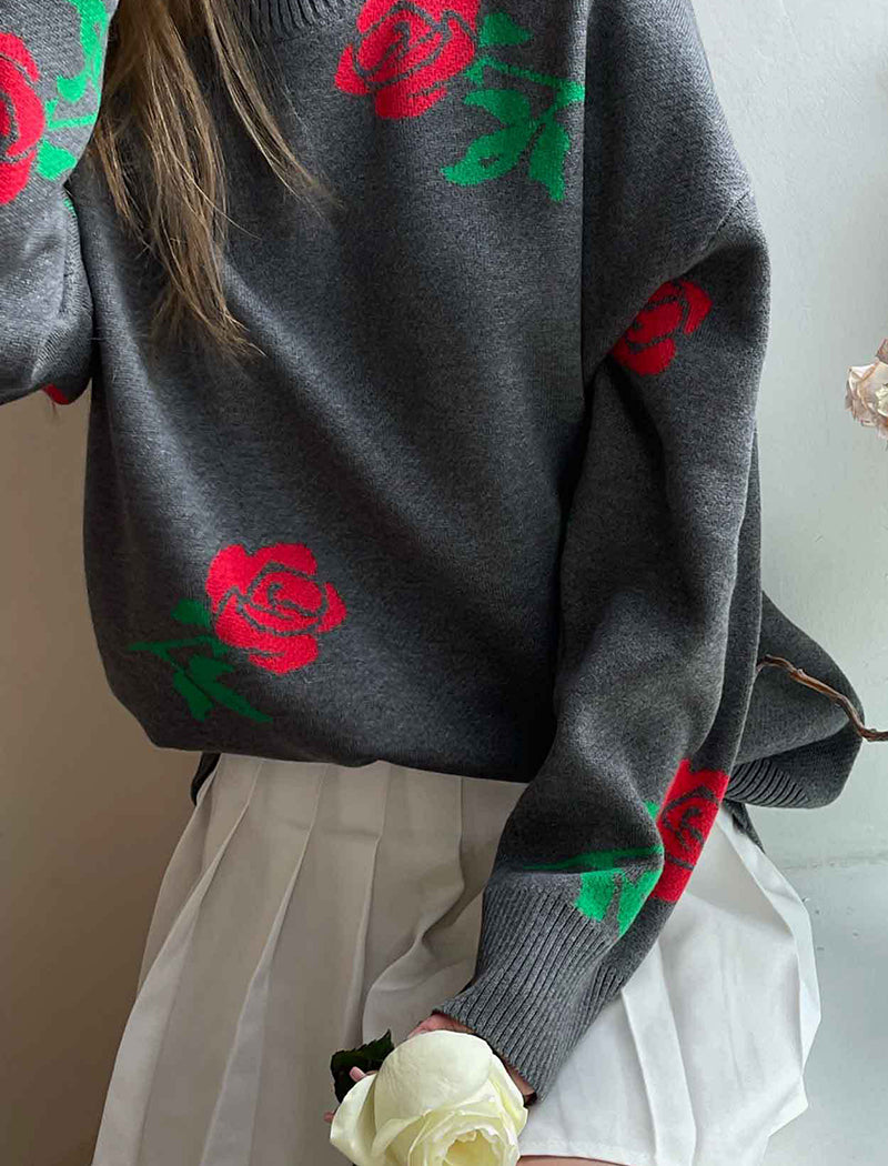 Floral Oversized Sweater