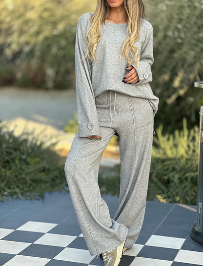 Relaxed Knit Top and Pants Set