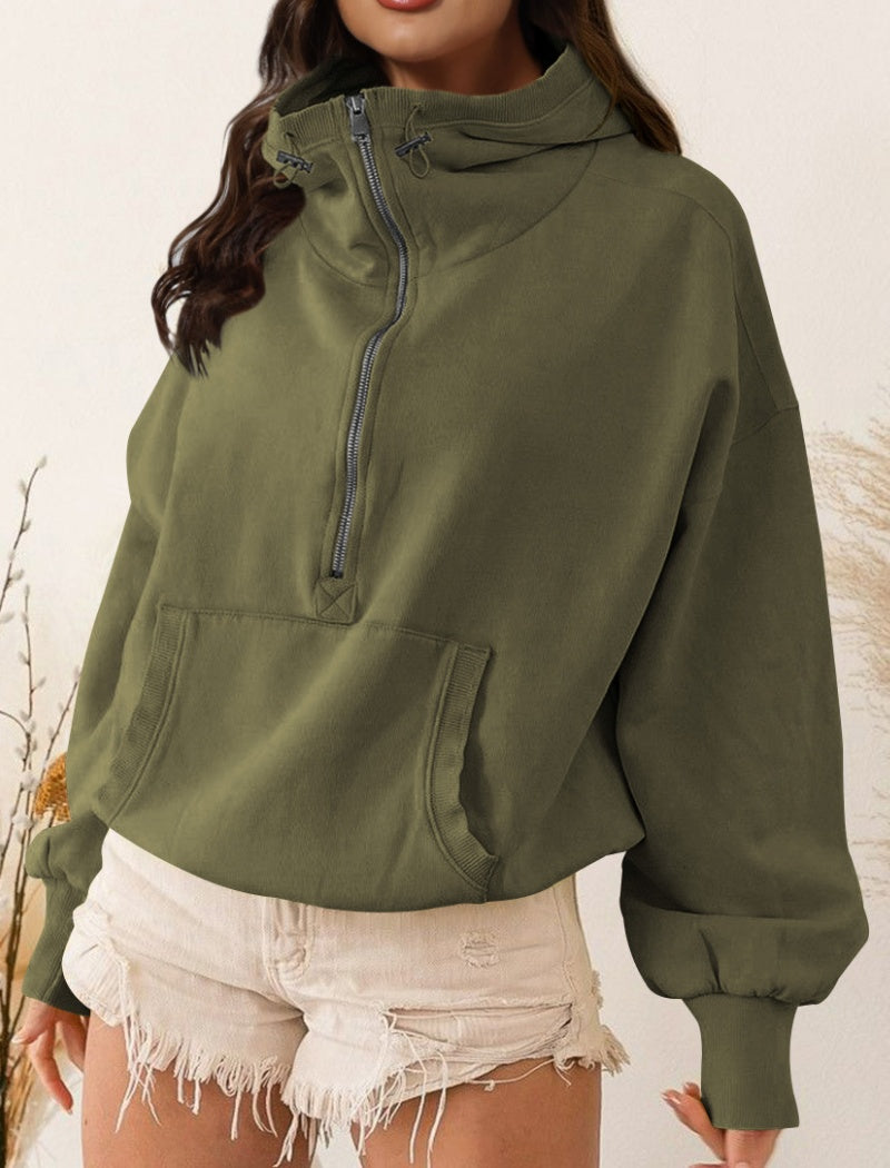 Half-Zip Pullover with Front Pocket