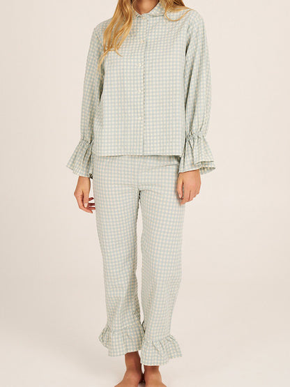 Gingham Top and Pants Set