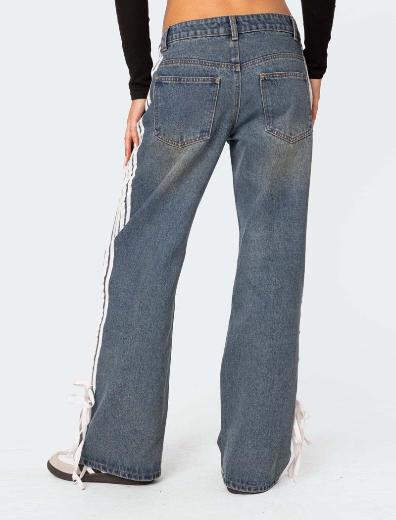 Wide-Leg Vintage Wash Jeans