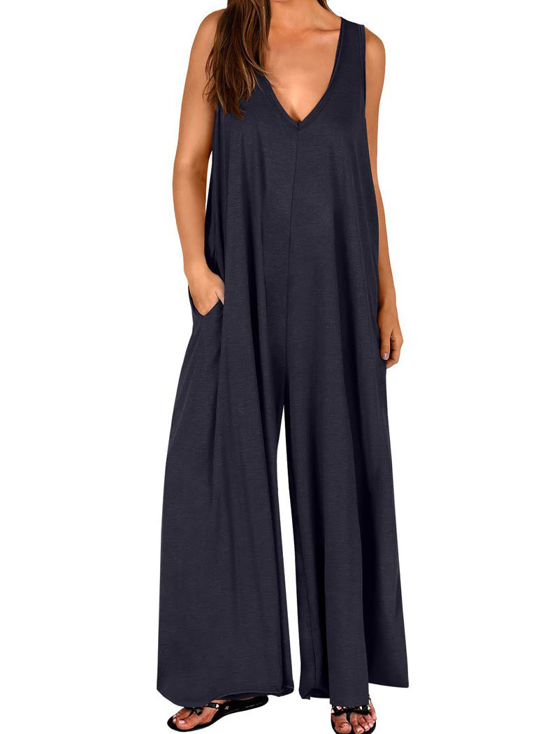 Sleeveless V-Neck Jumpsuit