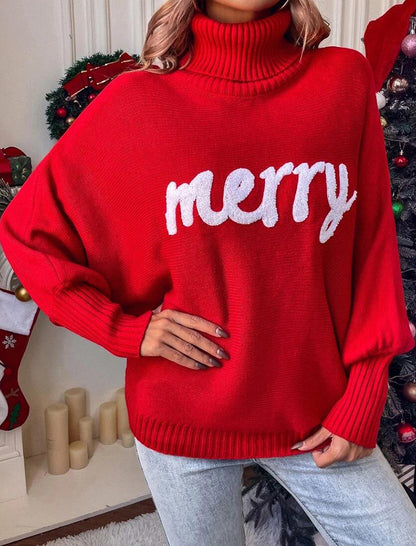 Oversized &quot;Merry&quot; Turtleneck Sweater