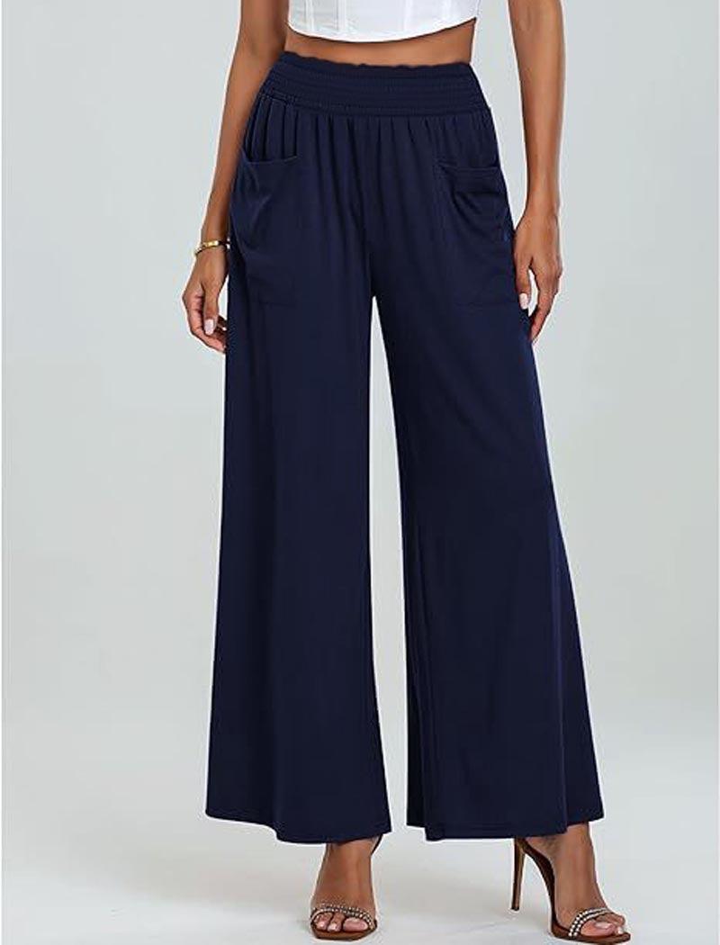 High-Rise Wide-Leg Pockets Pants