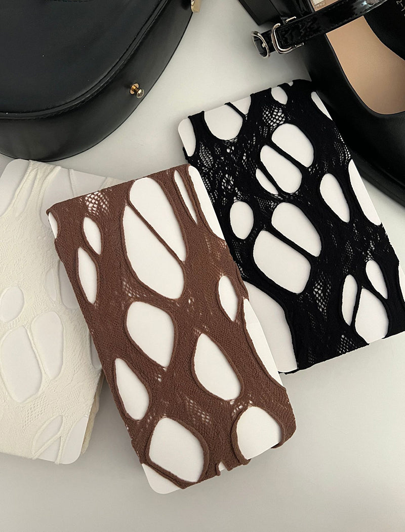 Cut-Out Knit Tights