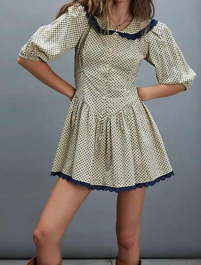 Belted Puff Sleeve Dress