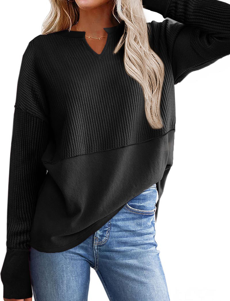 Patchwork Long-Sleeve Top