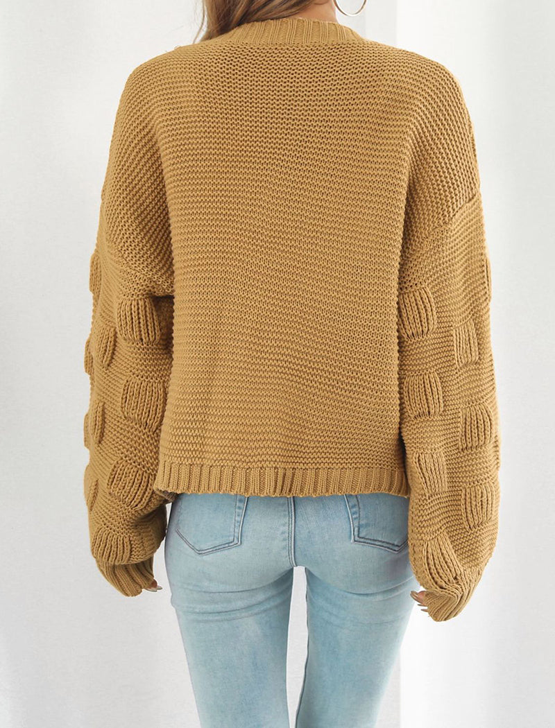 Oversized Open-Front Knit Cardigan