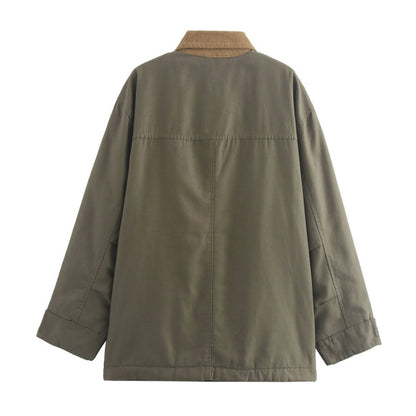 Corduroy Collar Utility Jacket