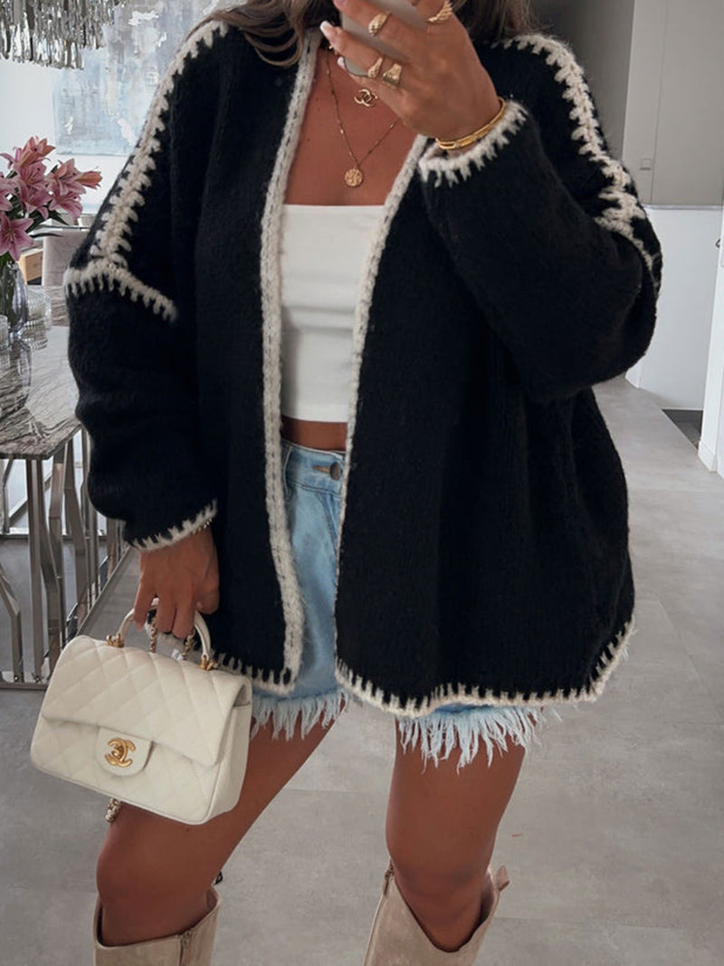 Oversized Open Front Cardigan