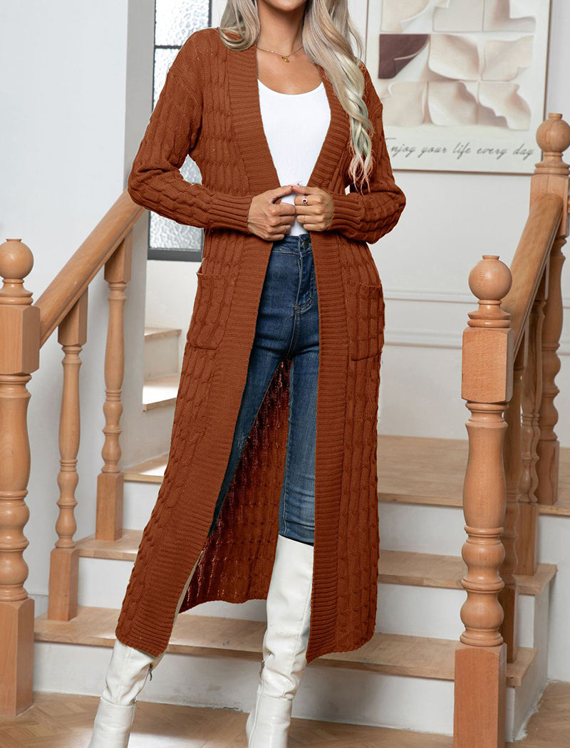 Cable Knit Open Front Cardigan