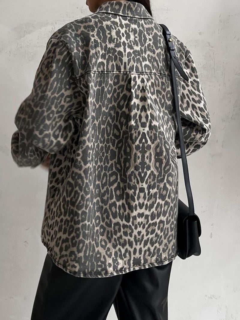 Leopard Print Oversized Jacket