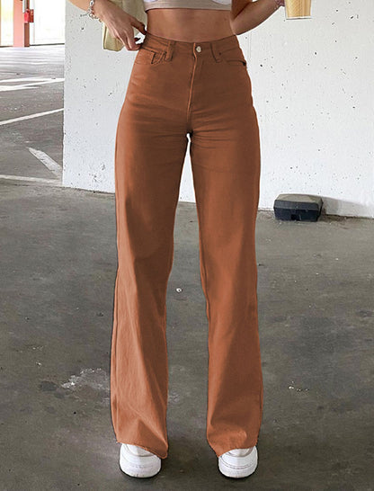 High-Waisted Straight-Leg Pants