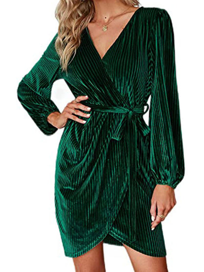 Ruched Wrap Mini Dress