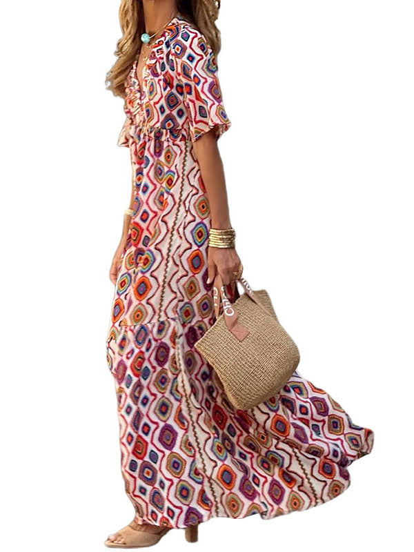 Boho Graphic Maxi Dress