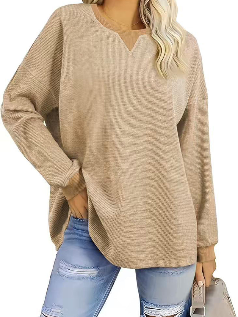 Solid Drop-Sleeve Knit Top