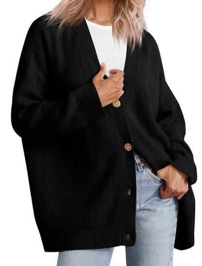 Oversized Button-Front Cardigan