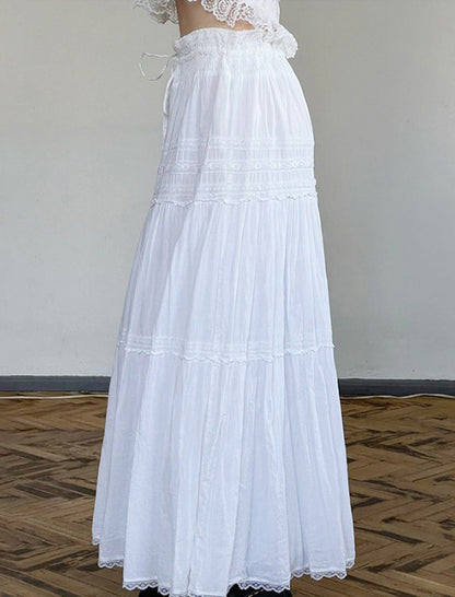 High-Waist Layered Maxi Skirt