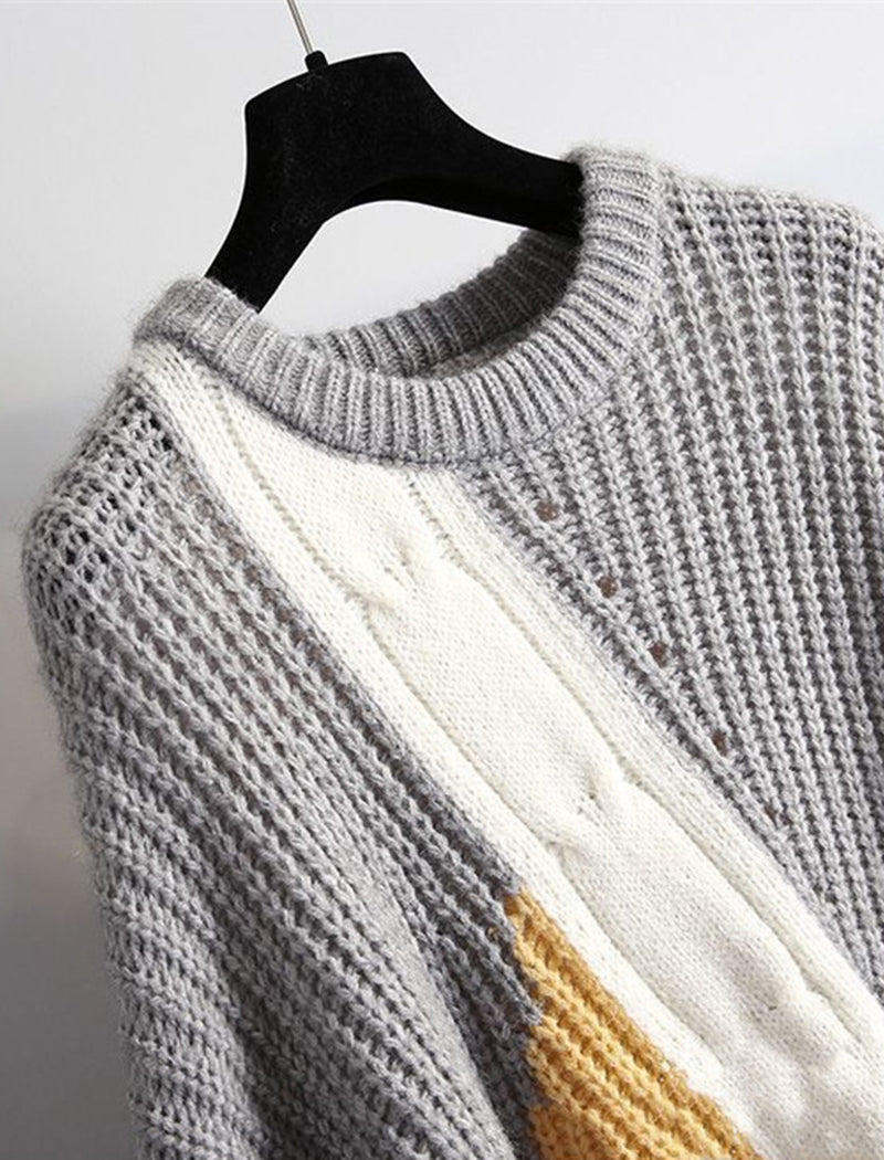 Patchwork Distressed Sweater