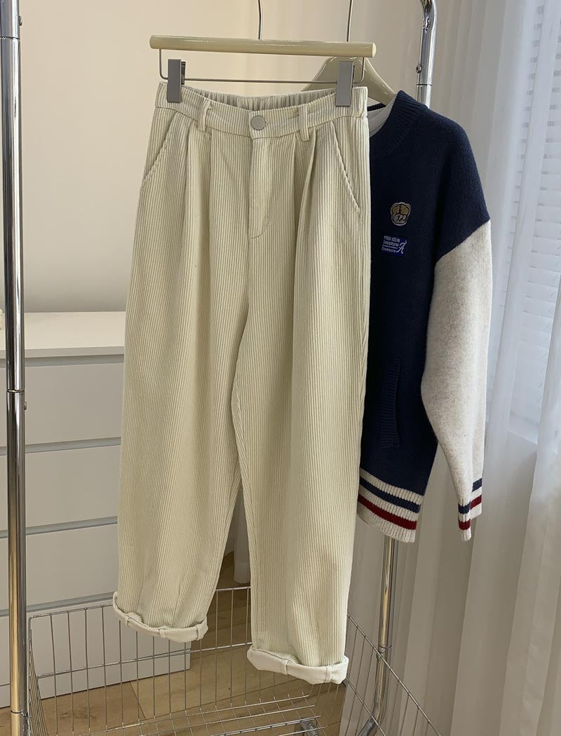 Wide-Leg Corduroy Trousers