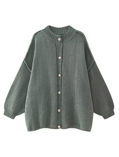 Oversized Knit Button-Up Cardigan