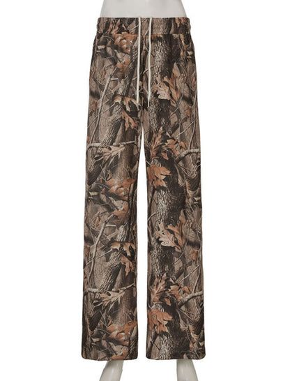 High-Waisted Camo Drawstring Pants