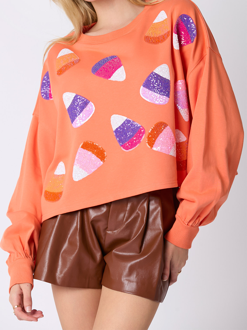 Candy Corn Graphic Cropped Top