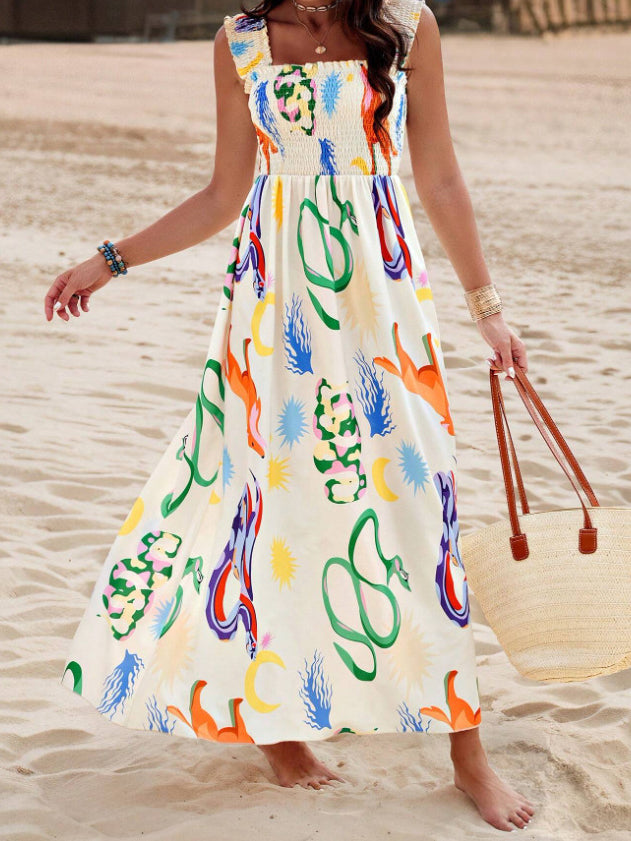 Graphic Print Maxi Dress