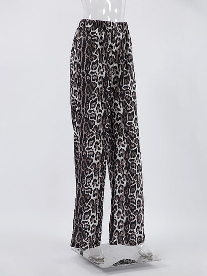 Leopard Wide-Leg Pants