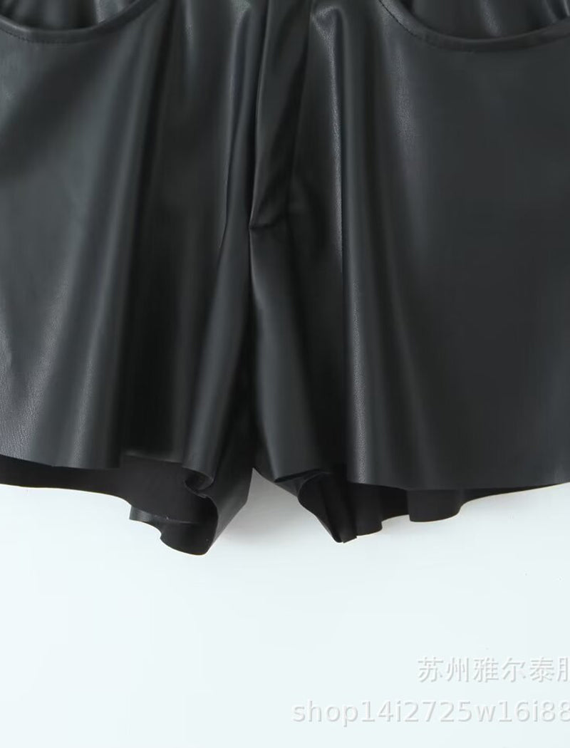 Minimalist Faux Leather Shorts