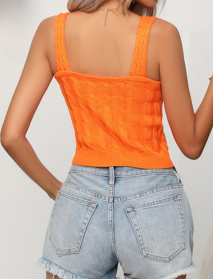 Sleeveless Cable Knit Sweater Top