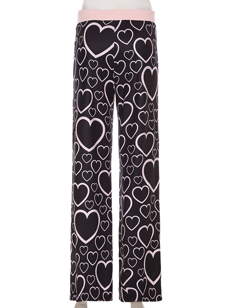 High-Waisted Straight-Leg Casual Pants