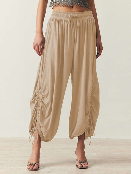 Solid Drawstring Pants