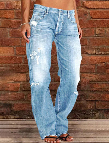 Relaxed Fit Distressed Jeans