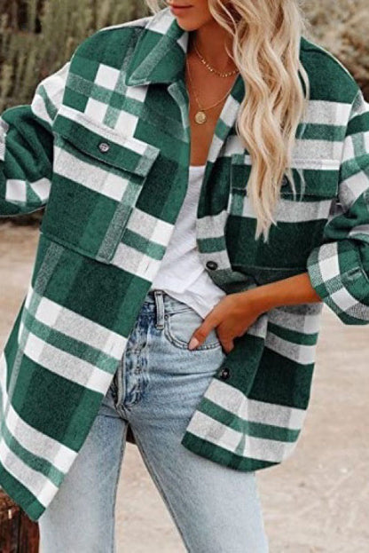 Plaid Button-Up Shacket