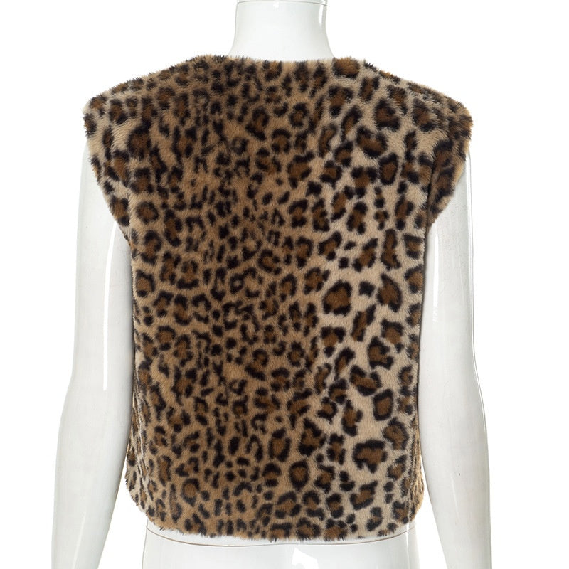 Leopard-Print Statement Vest